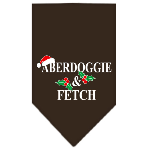 Aberdoggie Christmas Screen Print Bandana Cocoa Small